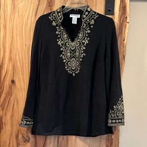 NorthStyle Black Tunic with Gold Embroidery